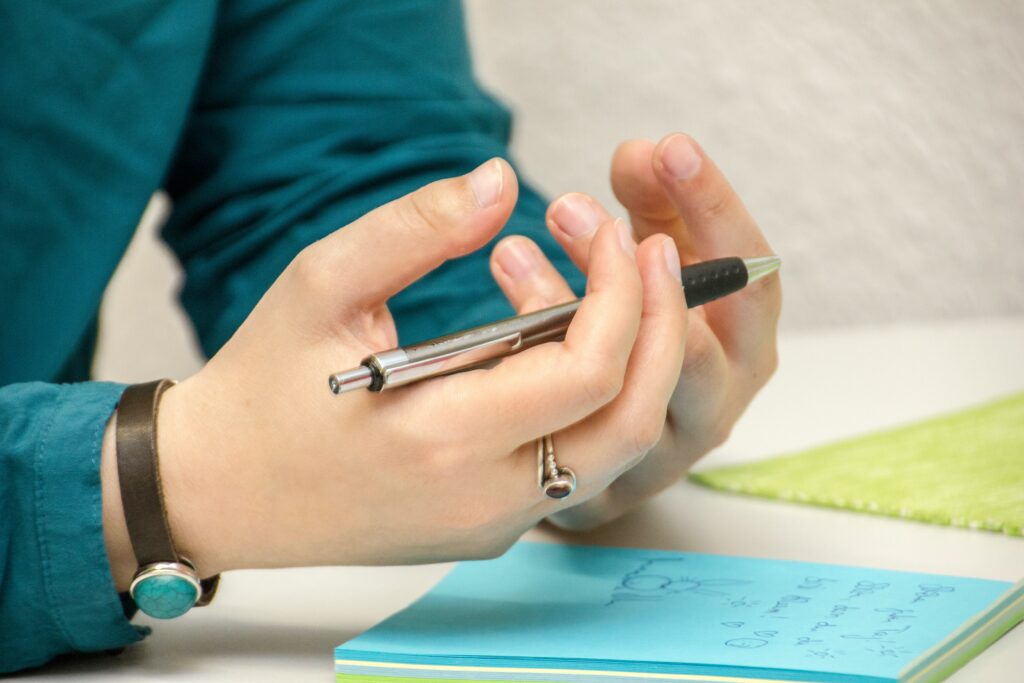 Woman taking notes