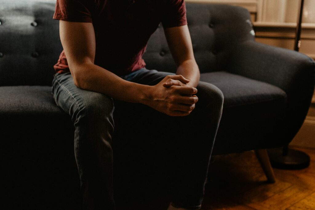 Man in counselling session