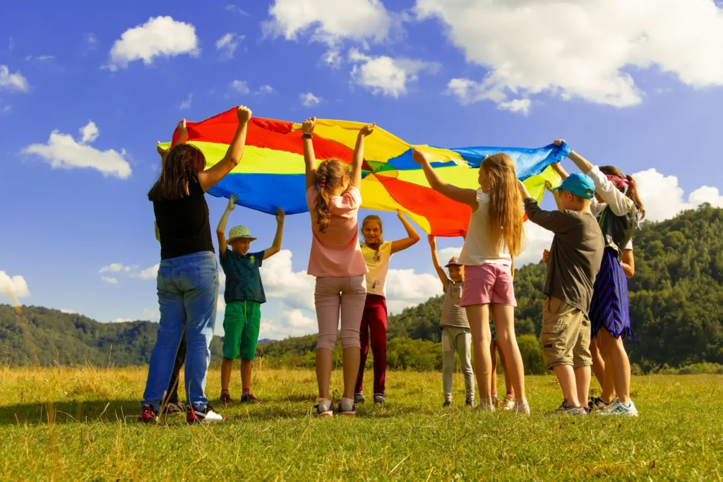 Children playing outside together